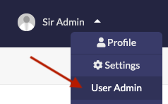 User Admin Button